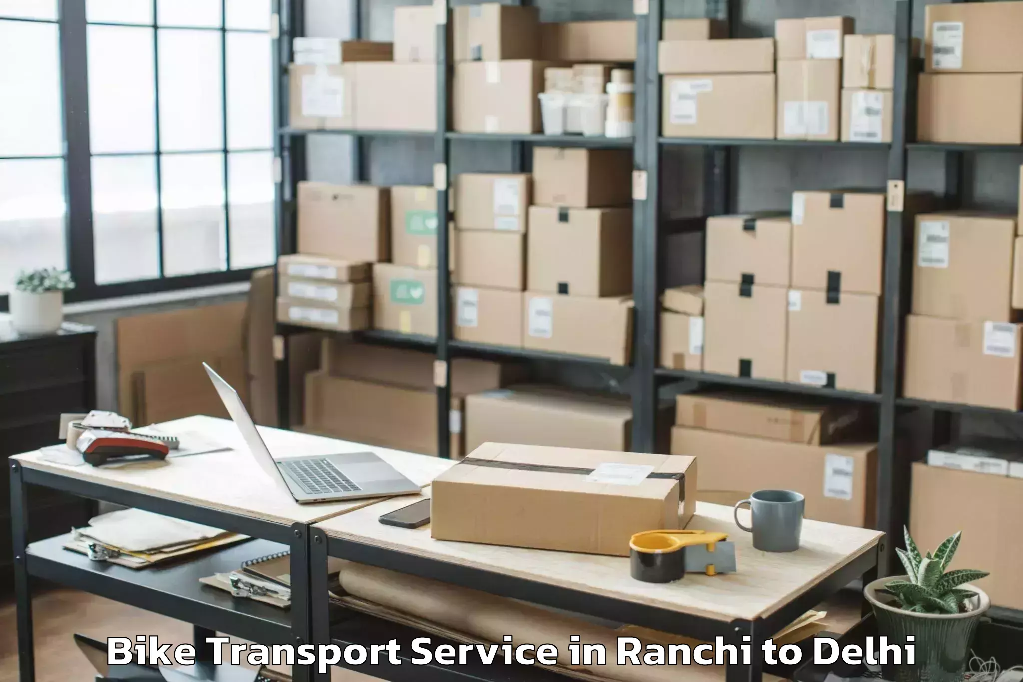 Professional Ranchi to Naraina Bike Transport